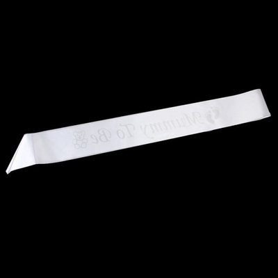 StaiBC Mummy To Be Sash Satin Baby Shower Party Favour White