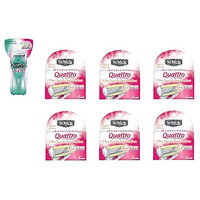 Schick Quattro for Woman GO Razor Handle + Schick Quattro for Women Razor Refill Blade Cartridges, Ultra Smooth, 4 Ct. (Pack of 6) + FREE Schick Slim Twin ST for...