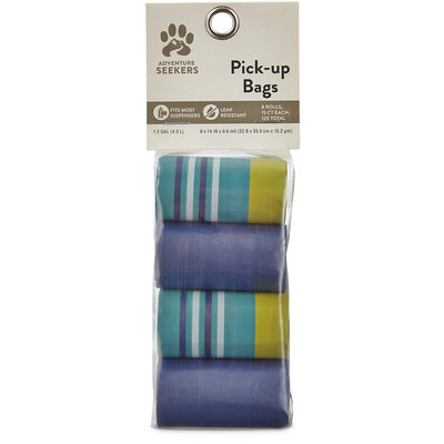 So Phresh Adventure Seekers Blue and Striped Dog Pick-up Bags, 120 Count