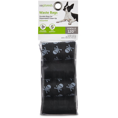 So Phresh Skull Print Dog Waste Bag Refills, 120 CT