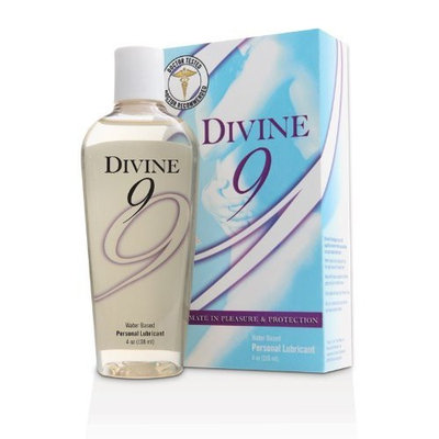 Divine 9 Water-based Personal Lubricant with Carrageenan (4 Oz) - The Ultimate in Pleasure & Protection