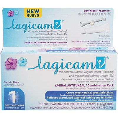 LAGICAM 1 Day Vaginal Antifungal Combination Pack, 0.32 Ounce