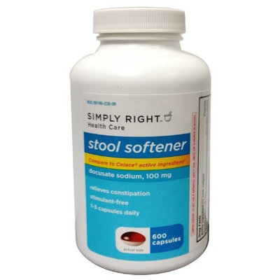 Members Mark formerly known as Simply Right Stool Softener 100mg Capsules (Compare to Colace), 600 count