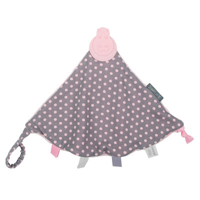 Kalencom Cheeky Chompers Comfortchew Teething Bib - Polka Dot Pink