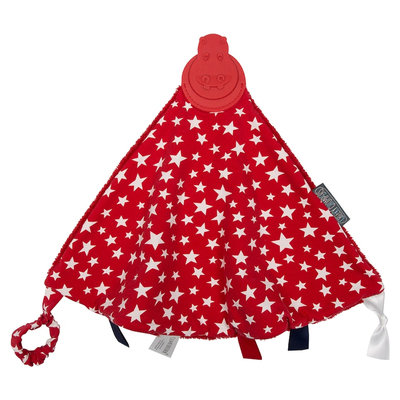 Kalencom Cheeky Chompers Comfortchew Teething Bib - Red Stars