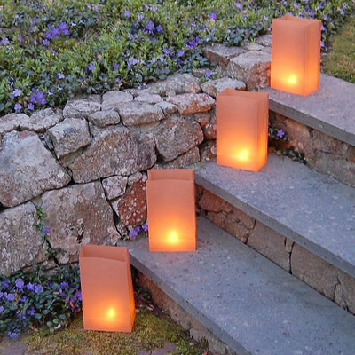 Lumabase Plastic Luminaria Bags Color: Tan