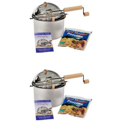 Wabash Valley Farms Whirley Pop Stovetop Popcorn Popper with Popping Kit -2 Pack