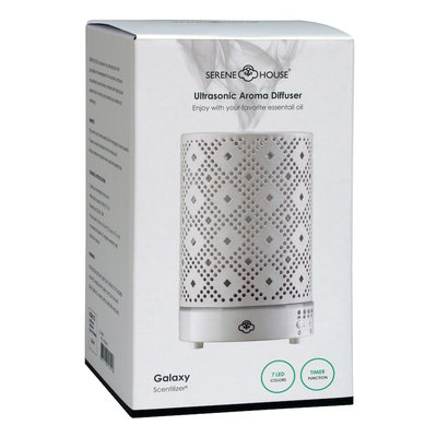 Serene House Galaxy Ultrasonic Aromatherapy Diffuser, White