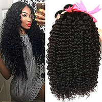 Beauty Hair Unprocessed Malaysian Virgin Curly Hair Extensions 3 Bundles 100% Real Malaysian Human Hair Weave 8A Grade Natural Black Color Full Head 14 16 18inches