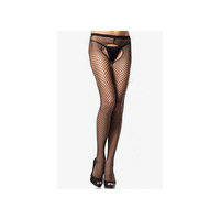Leg Avenue Women's Plus Size Industrial Net Crotchless Pantyhose