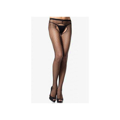 Leg Avenue Women's Plus Size Industrial Net Crotchless Pantyhose