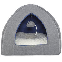 Harmony Igloo Hooded Cat Bed in Grey, 16