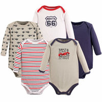 Baby Boy Long Sleeve Bodysuits, 5-pack