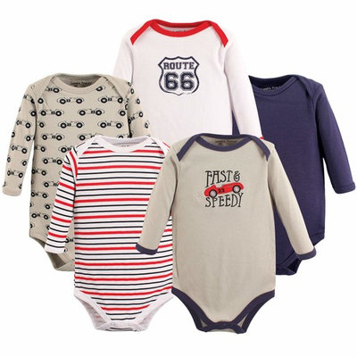 Baby Boy Long Sleeve Bodysuits, 5-pack