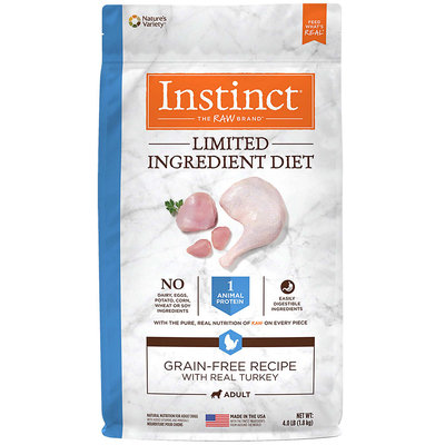 Natures Variety Nature's Variety Instinct Limited Ingredient Diet Grain Free Turkey Dry Dog Food, 4 lbs.