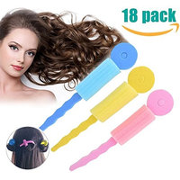 Flexible Foam Sponge Pillow Soft Sleep In Hair Curler Rollers - 18 Pack. For wavy, tight, spiral curls for thick & thin hair. Includes 60 Black Conair Bobby Pins.