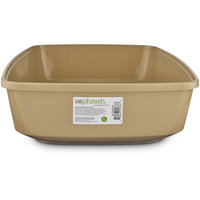 So Phresh Warm Taupe Open Cat Litter Box, Large, White