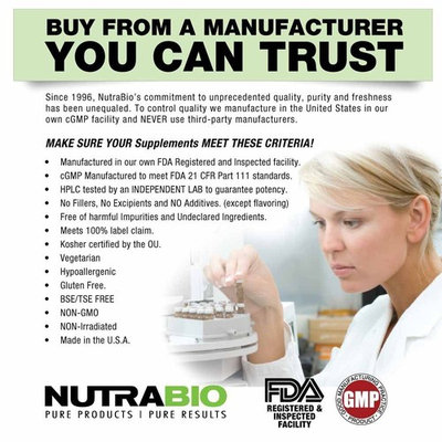 NutraBio Vitamin B-6 250 mg 120 Vegetable Capsules