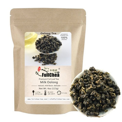 FullChea Premium Milk Oolong Tea Loose Leaf, Organic Taiwan High Mountain Jin Xuan Milk Flavor Taste 4oz / 113g