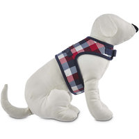 Bond & Co. Red, Navy and Gray Check Shearling Wrap Harness, XX-Small