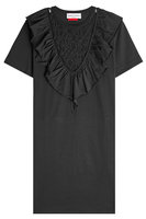 Cotton Dress with Ruffled Lace Panel Gr. M