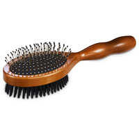 Well & Good Wooden Pin and Bristle Dog Brush for All Coats, Large