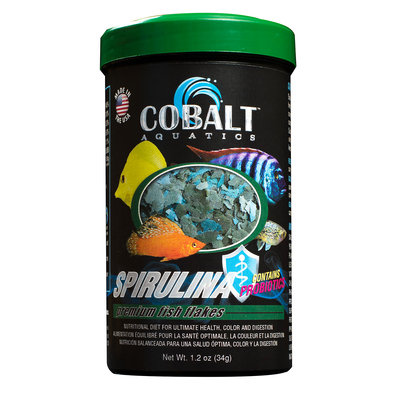 Cobalt Aquatics Spirulina Flakes Premium Fish Food - 1.2 oz