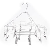 Stainless Steel 20 Clips Underwear Socks Scarf Towel Clothes Drying Rack Hanger