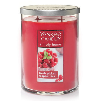 Yankee Candle simply home Fresh Picked Raspberries 19-oz. Candle Jar, Med Red