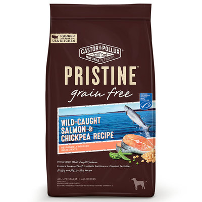 Pristine Grain Free Wild Caught Salmon & Chickpea Dry Dog Food, 4lbs