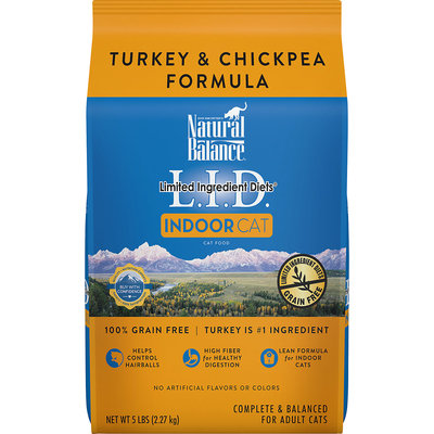 Natural Balance Limited Ingredient Diets Indoor Adult Cat Food - Grain Free, Turkey and Chickpea size: 5 Lb