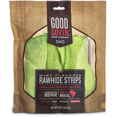 Good Lovin' Mint Flavored Rawhide Strip Dog Chews, 8 oz.