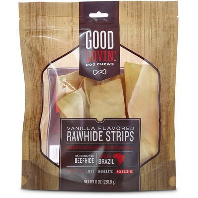 Good Lovin' Vanilla Flavored Rawhide Strip Dog Chews, 8 oz.