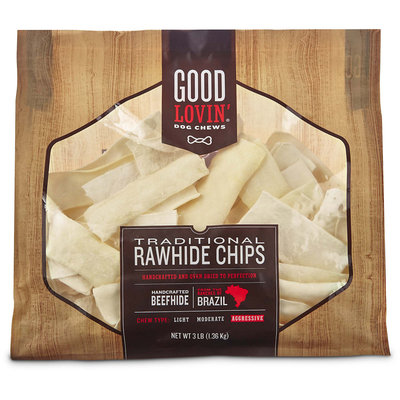 Good Lovin' Traditional Rawhide Chip Dog Chews, 3 lbs.