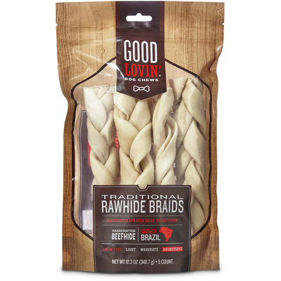 Good Lovin' Traditional Rawhide Braid Dog Chews, 12.3 oz.