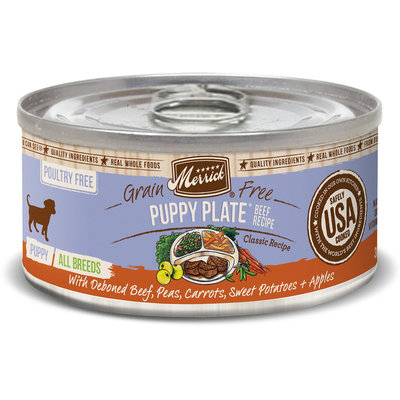 Merrick Classic Grain Free Beef Puppy Plate Canned Dog Food, 3.2 oz Case of 12