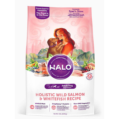 Halo Adult Holistic Wild Salmon & Whitefish Dry Dog Food, 14 lbs