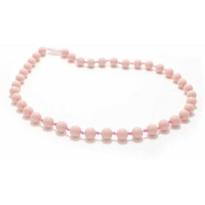 Bitey Beads Classic Silicone Teething Nursing Necklace - Pale Pink