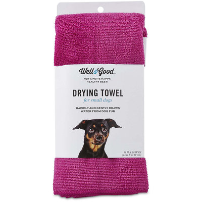 Well & Good Pink Drying Towel for Dogs, Small