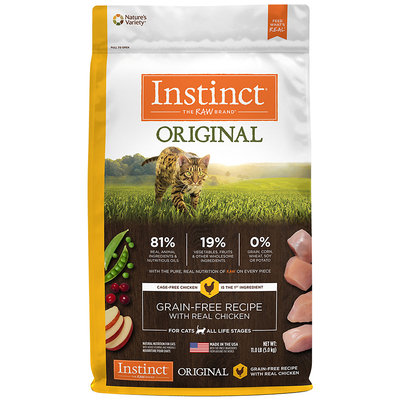 Natures Variety Instinct Original Grain Free Recipe with Real Chicken Dry Cat Food, 11 lbs.