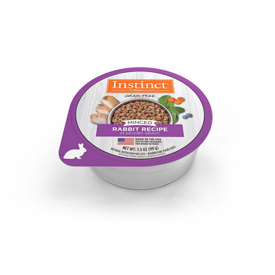 Natures Variety Nature's Variety Instinct Grain Free Minced Recipe with Real Rabbit Natural Wet Cat Food, 3.5 oz. Cups, Case of 24