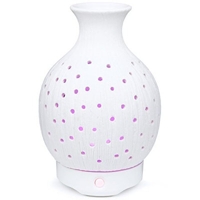Galashield Aromatherapy Essential Oil Diffuser 120ml Humidifier with 9 Colors LED Lights and Mist Mode Auto Shut-off, Real Ceramic Stone