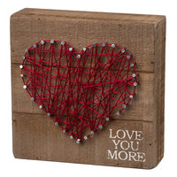 Love You More String Box Sign Art, Multicolor