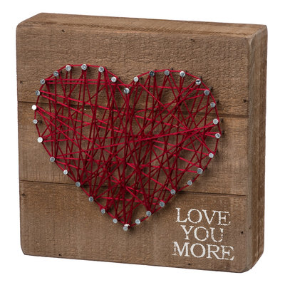 Love You More String Box Sign Art, Multicolor