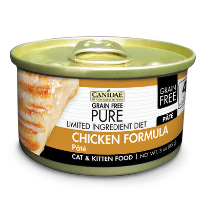 Canidae Grain Free Pure Limited Ingredient Diet Cat Wet Food Pate With Chicken, 3 oz (18-pack)