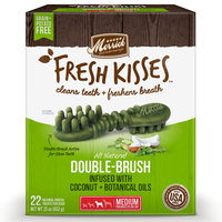 Merrick Fresh Kisses Coconut Oil + Botanicals Medium Brush Dental Dog Treats, 22 Count