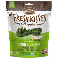 Merrick Fresh Kisses Coconut Oil + Botanicals Extra Small Brush Dental Dog Treats, 20 Count