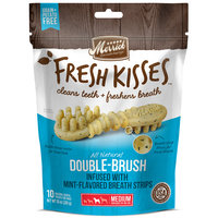 Merrick Fresh Kisses Mint Breath Strips Medium Brush Dental Dog Treats, 10 Count
