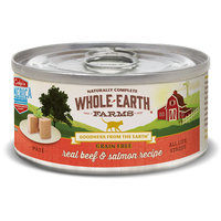 Merrick Pet Food WE86113 Whole Earth Farms Cat Grain Free Beef & Salmon - 2.75 oz - Case of 24