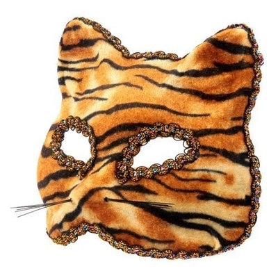 The Rubber Plantation TM 619219292535 Tiger Venetian Masquerade Halloween Gatto Feline Cat Fancy Dress Party Prom Masked Ball Costume Accessory, Unisex-Adult, One Size